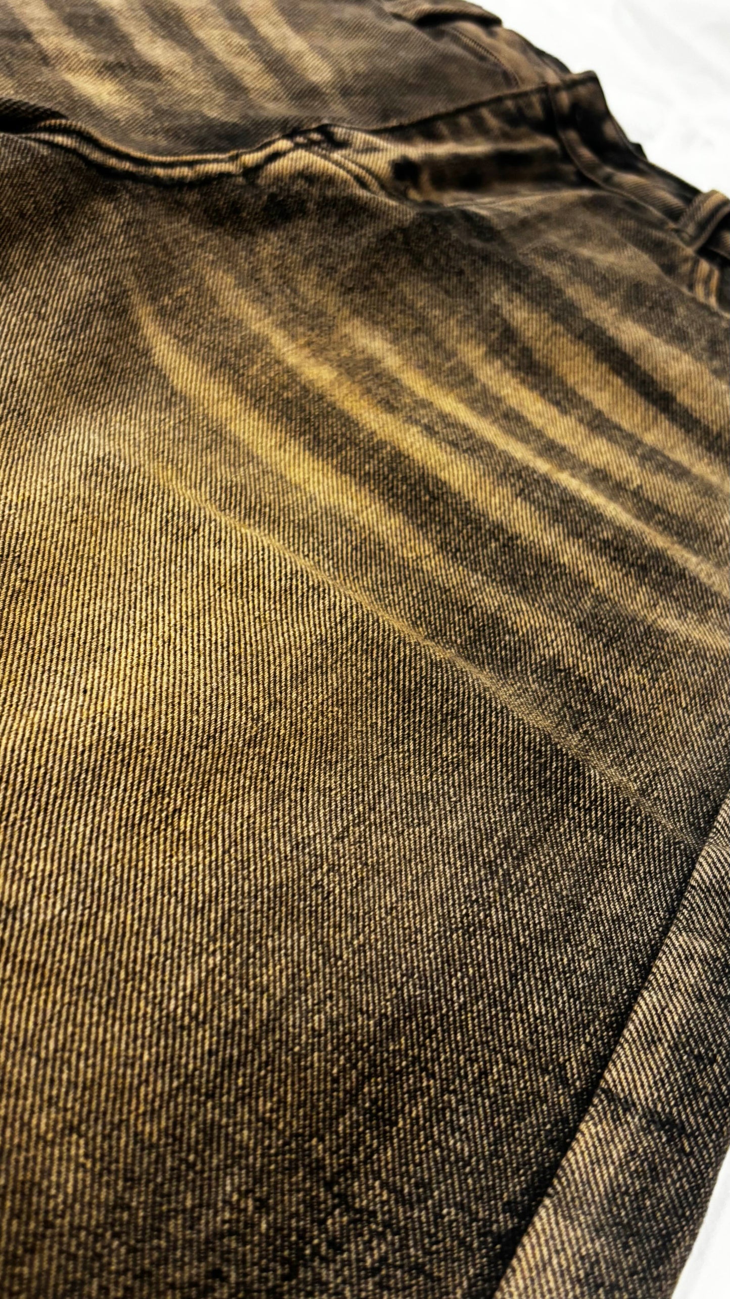 Brown Washed Denim Shorts
