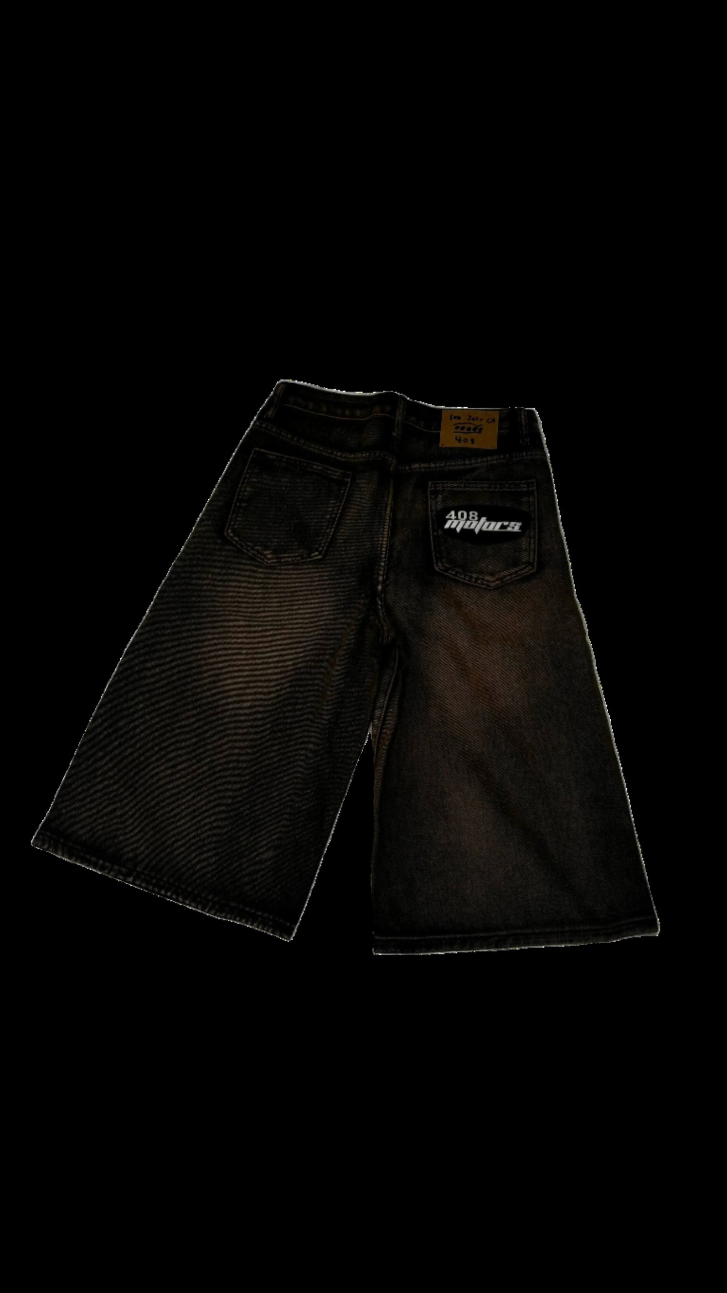 Brown Washed Denim Shorts