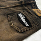 Brown Washed Denim Shorts